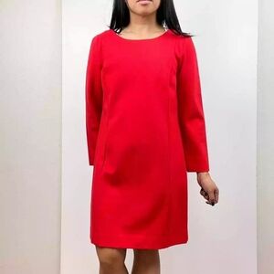 J.Crew Ponte Shift Mini Dress, Long Sleeve, Stretch, Red, Size XL